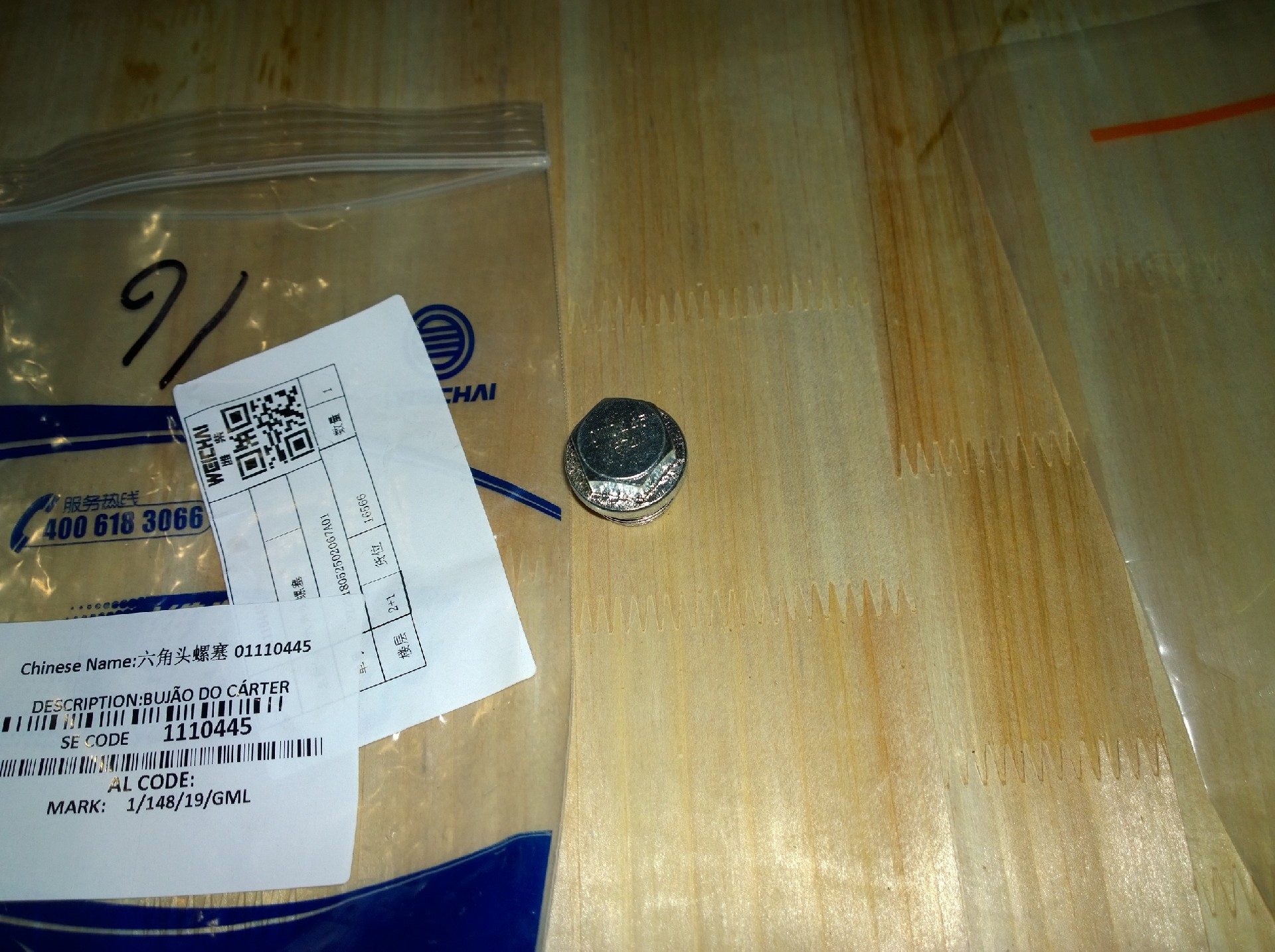 1110445 Hexagon plug